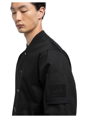 Replay SARTORIALE CRNA BOMBER JAKNA S DRUKERIMA - 4