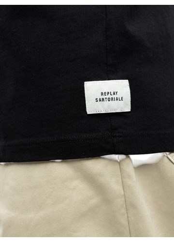 Replay SARTORIALE CRNA MAJICA KRATKIH RUKAVA - 6