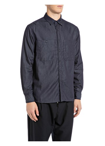 Replay SARTORIALE JEANS KOŠULJA U OCEAN PLAVOJ BOJI - 1