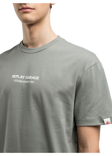 Replay SIVA PAMUČNA MAJICA S PRINTOM JAPANSKIH SLOVA - 3 Replay SIVA PAMUČNA MAJICA S PRINTOM JAPANSKIH SLOVA - 3