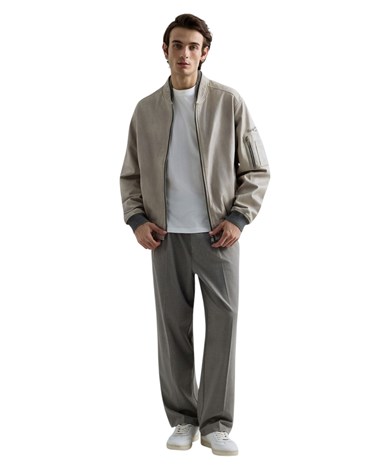 Replay siva kožna bomber jakna