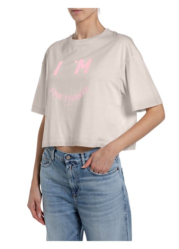 Replay SIVA KRAĆA MAJICA S PRINTOM I'M FINE - 1