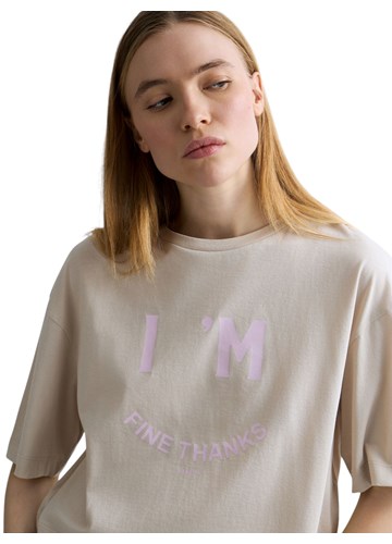 Replay SIVA KRAĆA MAJICA S PRINTOM I'M FINE - 5