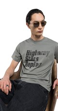 SIVA MAJICA S PRINTOM HIGHWAY STARS REPLAY - 2