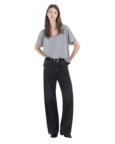 W3149 23612P Replay siva oversize majica s v izrezom Replay siva oversize majica s v izrezom
