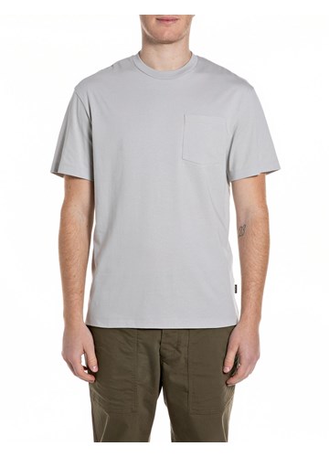 Replay SIVA PAMUČNA MAJICA S PRINTOM ZMAJA NA LEĐIMA - 1