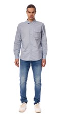 SIVA SLIM FIT KOŠULJA OD MJEŠAVINE PAMUKA I LANA - 1