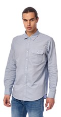 SIVA SLIM FIT KOŠULJA OD MJEŠAVINE PAMUKA I LANA - 3