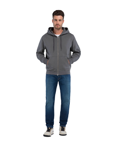 Replay sivi earth made sweatshirt s kapuljačom