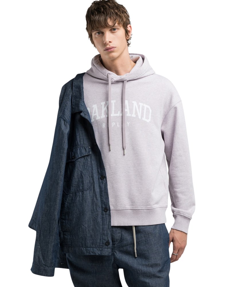 Replay OAKLAND REPLAY HOODIE U SVIJETLO LJUBIČASTOJ BOJI  - 4