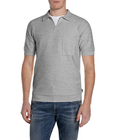 Replay sivi pamučni pulover kratkih rukava