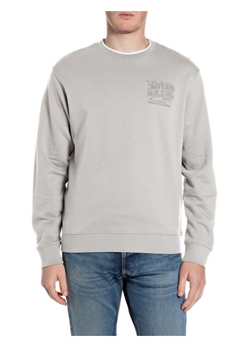 Replay SIVO SWEATSHIRT OD FROTIRA S IZVEZENIM LOGOTIPOM - 1