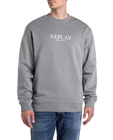 Replay sivi sweatshirt s gumiranim replay natpisom
