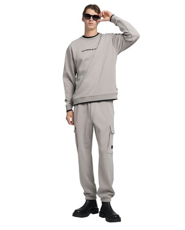 Replay sivi sweatshirt s izvezenim natpisom