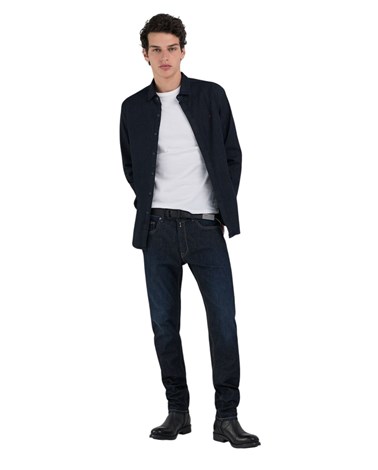 M4131  793 70C Replay slim traper košulja s izvezenim slovom r Replay slim traper košulja s izvezenim slovom r