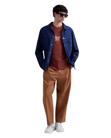 Replay smeđa majica kratkih rukava s koktel printom