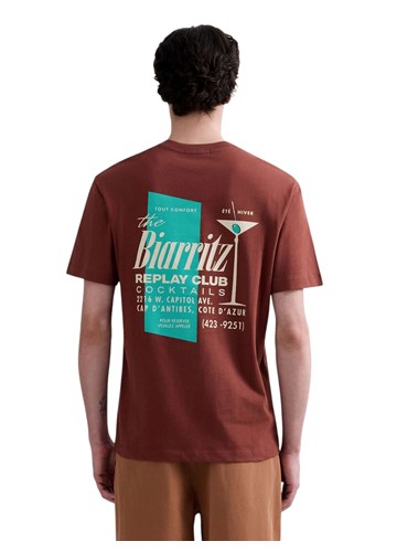 Replay SMEĐA MAJICA KRATKIH RUKAVA S KOKTEL PRINTOM - 3