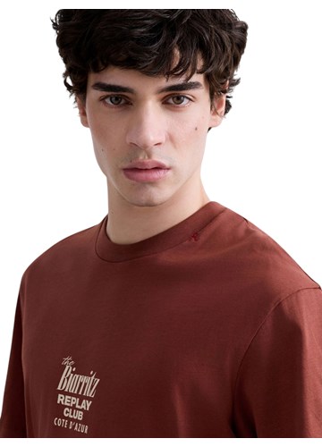 Replay SMEĐA MAJICA KRATKIH RUKAVA S KOKTEL PRINTOM - 7