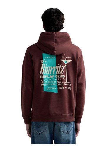 Replay SMEĐA MAJICA S KAPULJAČOM OD MEKANOG FROTIRA S GRAFIČKIM PRINTOM - 3