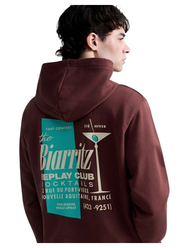 Replay SMEĐA MAJICA S KAPULJAČOM OD MEKANOG FROTIRA S GRAFIČKIM PRINTOM - 5