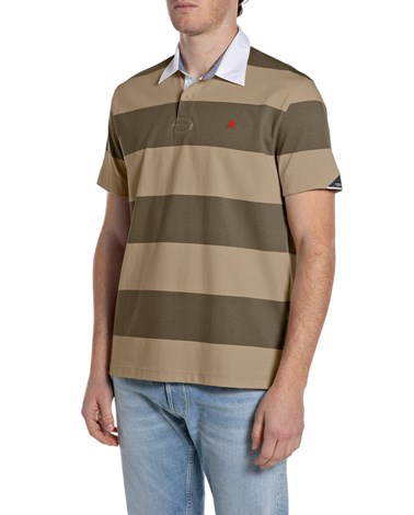 Replay smeđa prugasta polo majica