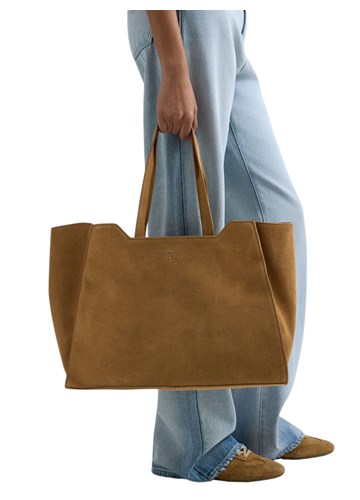 Replay SMEĐA SHOPPER TORBA OD BRUŠENE KOŽE - 4