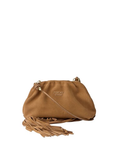 Replay smeđa torba od brušene kože s resama