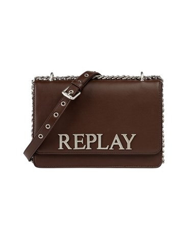 Replay smeđa torba za na rame s velikim logom