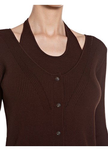 Replay SMEĐI PULOVER S DETALJEM OKO VRATA - 3