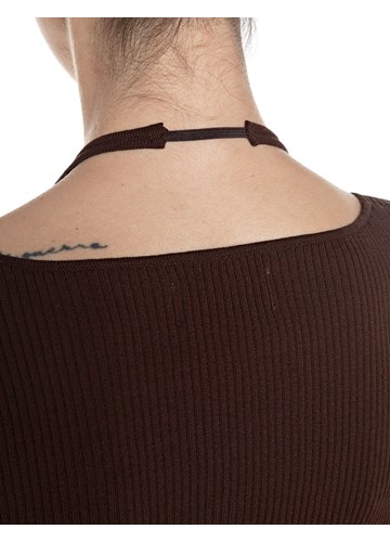 Replay SMEĐI PULOVER S DETALJEM OKO VRATA - 4