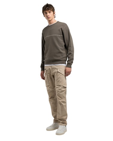 Replay smeđi sweatshirt regularnog kroja s mini natpisom