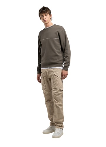 Replay SMEĐI SWEATSHIRT REGULARNOG KROJA S MINI NATPISOM - 1