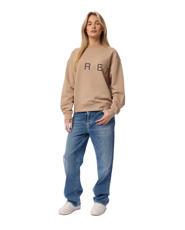Replay smeđi sweatshirt s obostranim natpisom replay