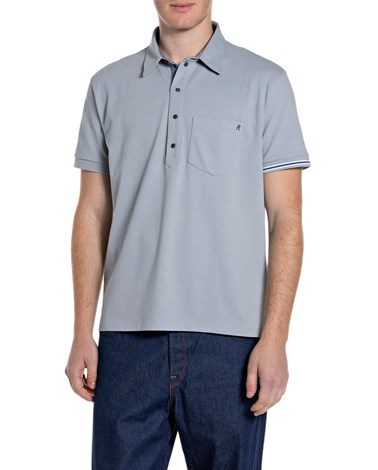 Replay svjetlopala polo majica od pique pamuka s kontrastnim detaljima