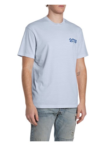 Replay SVJETLOPLAVA MAJICA OPUŠTENOG KROJA S PRINTOM U BOJI - 1