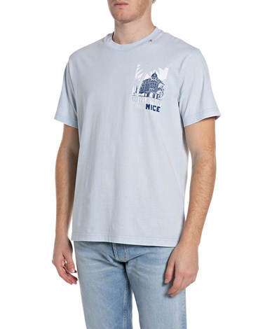 Replay svjetloplava majica s replay nice printom