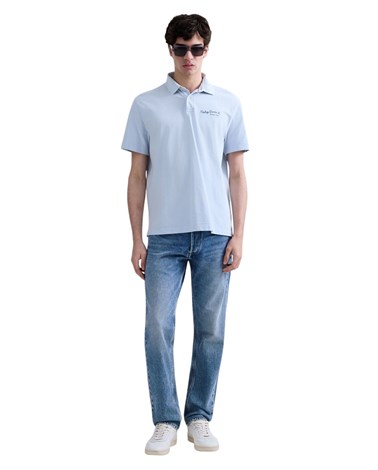 Replay svjetloplava pamučna polo majica s izvezenim logom