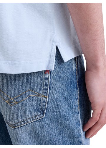 Replay SVJETLOPLAVA PAMUČNA POLO MAJICA S IZVEZENIM LOGOM - 8