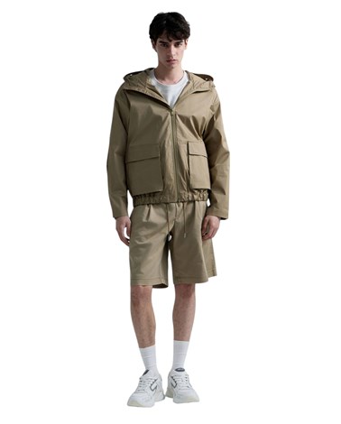 Replay svjetlosmeđe kratke hlače regularnog kroja od lana i pamuka