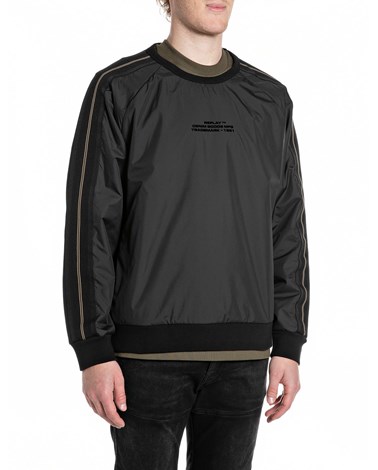 Replay sweatshirt od kombiniranih tehničkih materijala