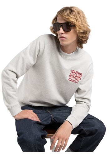 Replay SWEATSHIRT S IZVEZENIM NATPISOM - 1