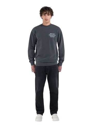 Replay SWEATSHIRT S PLAVIM MAXI PRINTOM  - 1