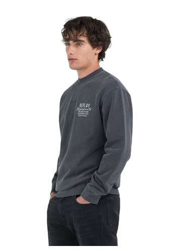 Replay SWEATSHIRT S PLAVIM MAXI PRINTOM  - 3