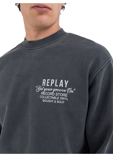 Replay SWEATSHIRT S PLAVIM MAXI PRINTOM  - 4