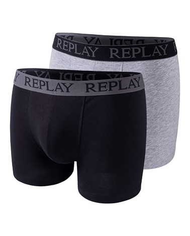 Replay muške bokserice u crnoj i sivoj boji, paket 2 kom