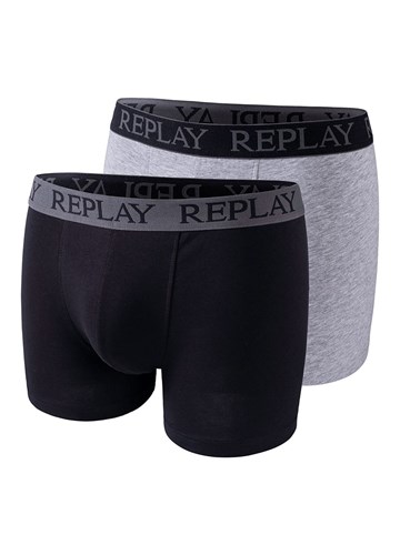 Replay MUŠKE BOKSERICE U CRNOJ I SIVOJ BOJI, PAKET 2 KOM  - 1