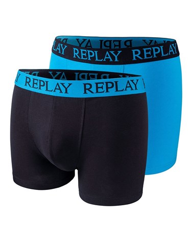 Replay muške bokserice u crnoj i plavoj boji, paket 2 kom