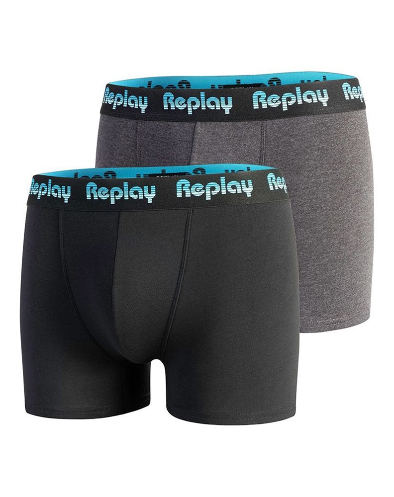 Replay MUŠKE BOKSERICE S PLAVIM NATPISOM, PAKET 2 KOM - 1