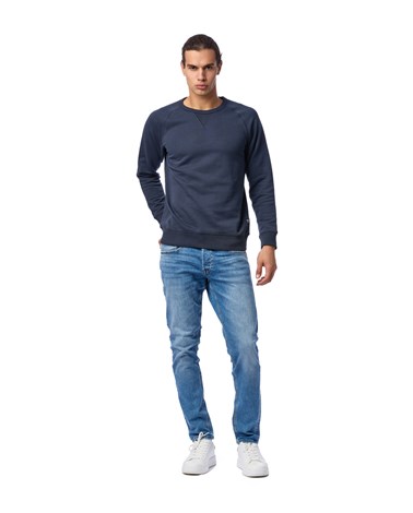 Replay tamno plavi sweatshirt s detaljem na ovratniku