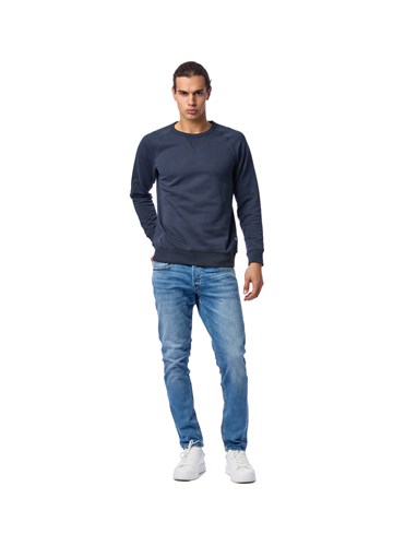 Replay TAMNO PLAVI SWEATSHIRT S DETALJEM NA OVRATNIKU  - 1